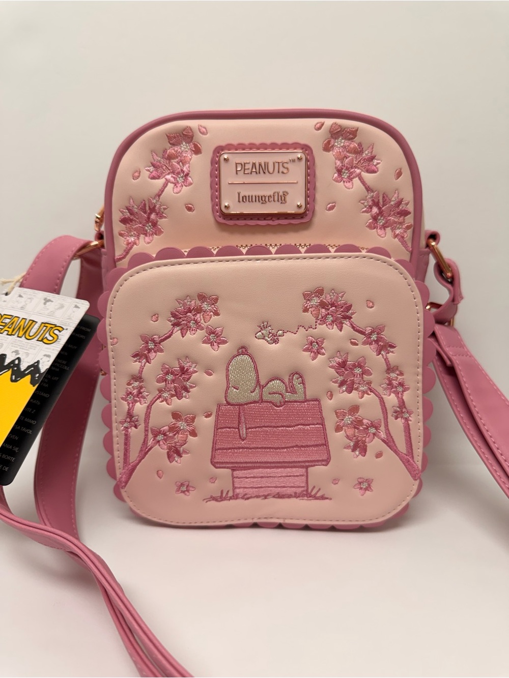 New Loungefly Peanuts Snoopy Cherry Blossom Crossbody Bag